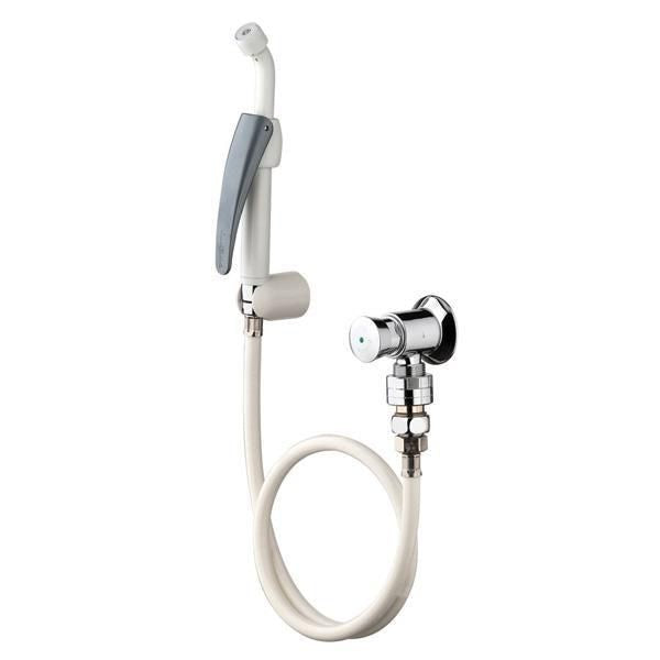 Lave-bassin presto avec robinet temporisé p12a, douchette à manette 45, finition époxy blanc réf. disponible abidjan cote d'ivoire.