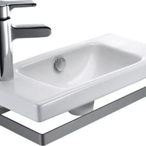 Lave-mains compact jacob delafon odeon up, 50 x 22 cm, percé 1 trou à gauche, blanc, réf. disponible abidjan cote d'ivoire.