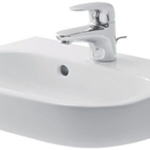 Lave-mains duravit d-code, 45 x 34, avec trop-plein et plage de robinetterie, blanc réf. disponible abidjan cote d'ivoire.