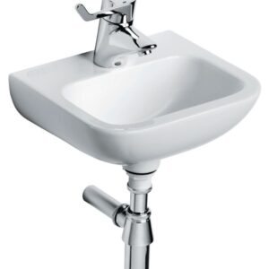 Lave-mains porcher matura 2, 37x31 cm en porcelaine sans trop-plein, blanc, réf. disponible abidjan cote d'ivoire.