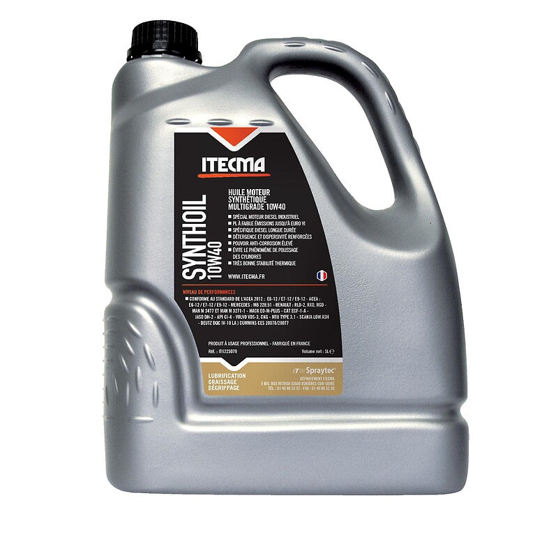 Lubrifiant de synthèse 10w40 ( moteurs essence et diesel ) synthoil 10w40 bidon de 5 litres. disponible abidjan cote d'ivoire.
