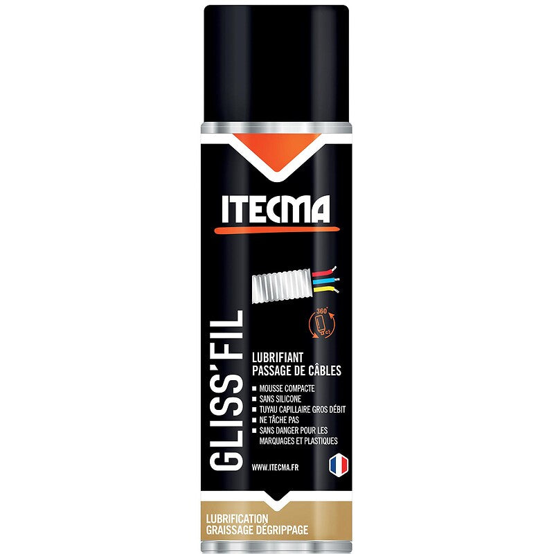 Lubrifiant passage de câbles gliss'fil, aérosol 400 ml net. disponible abidjan cote d'ivoire.