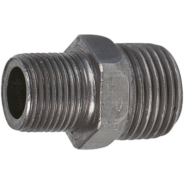 Mamelon réduit n° 245 fonte malléable noir mâle mâle diamètre : 40x26 réf. disponible abidjan cote d'ivoire.