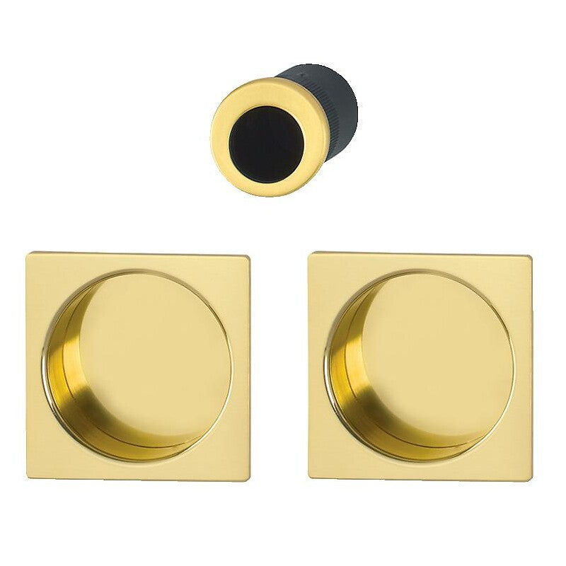 Manœuvres encastrées rosace carrée pour porte coulissante intérieure aluminium aspect chromé satiné. disponible abidjan cote d'ivoire.