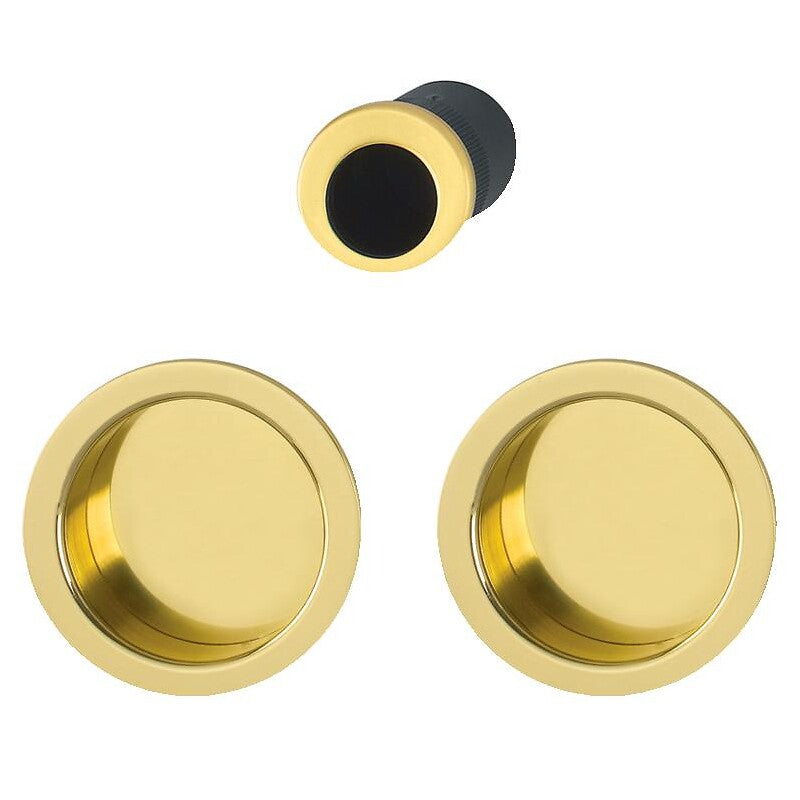 Manœuvres encastrées rosace ronde pour porte coulissante intérieure aluminium argent. disponible abidjan cote d'ivoire.