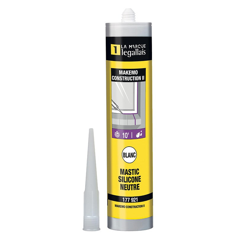 Mastic construction ii silicone neutre makemo coloris blanc cartouche de 300 ml. disponible abidjan cote d'ivoire.