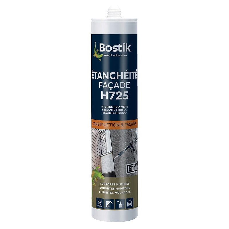 Mastic hybride haut de gamme spéciale façade h725 grande élasticité, joint jusqu'à 4cm gris 7038 carton de 12x300ml. disponible abidjan cote d'ivoire.