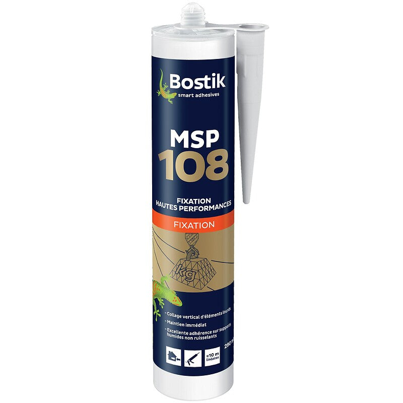 Mastic ms polymère msp 108 coloris blanc cartouche de 290 ml. disponible abidjan cote d'ivoire.