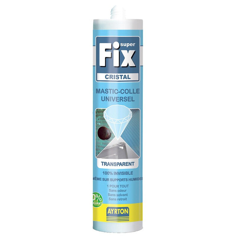 Mastic ms polymère superfix cristal transparent carton de 12 cartouches de 290 ml. disponible abidjan cote d'ivoire.