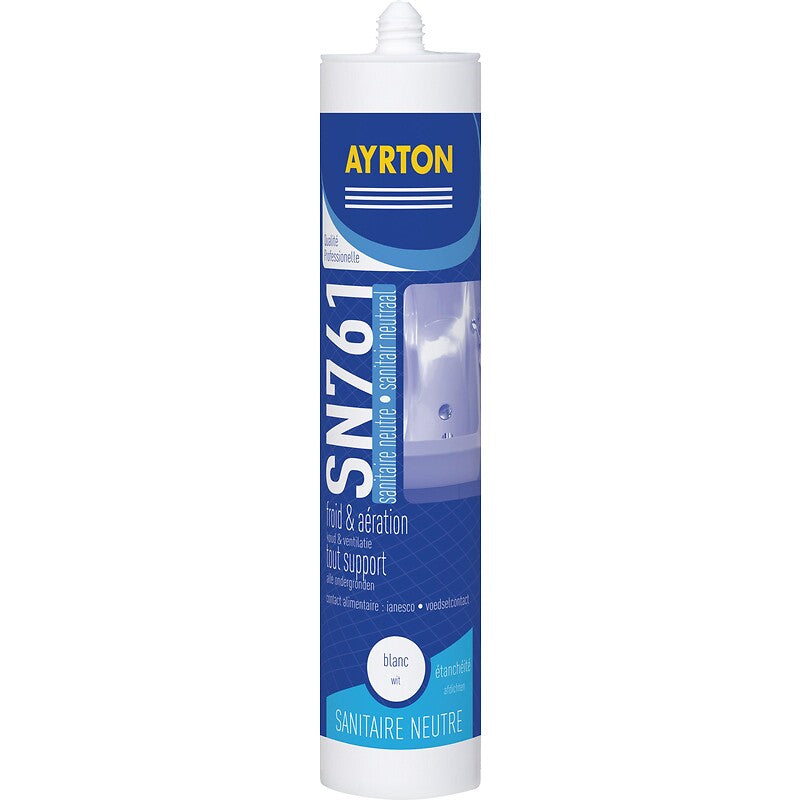 Mastic sanitaire silicone neutre sn 761 translucide cartouche de 300 ml. disponible abidjan cote d'ivoire.
