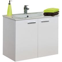 Meuble sous-vasque neova, h 60 cm, l 70cm ,2 portes à fermeture freinée, mélaminé blanc, réf. disponible abidjan cote d'ivoire.