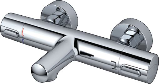 Mitigeur bain-douche thermostatique mural ideal standard ceratherm 100 150 mm + ou - 13 mm chromé réf. disponible abidjan cote d'ivoire.