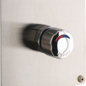 Mitigeur douche presto alpa encastré bouton chromé plaque inox 18 x 18 cm face polie avec vis réf. disponible abidjan cote d'ivoire.