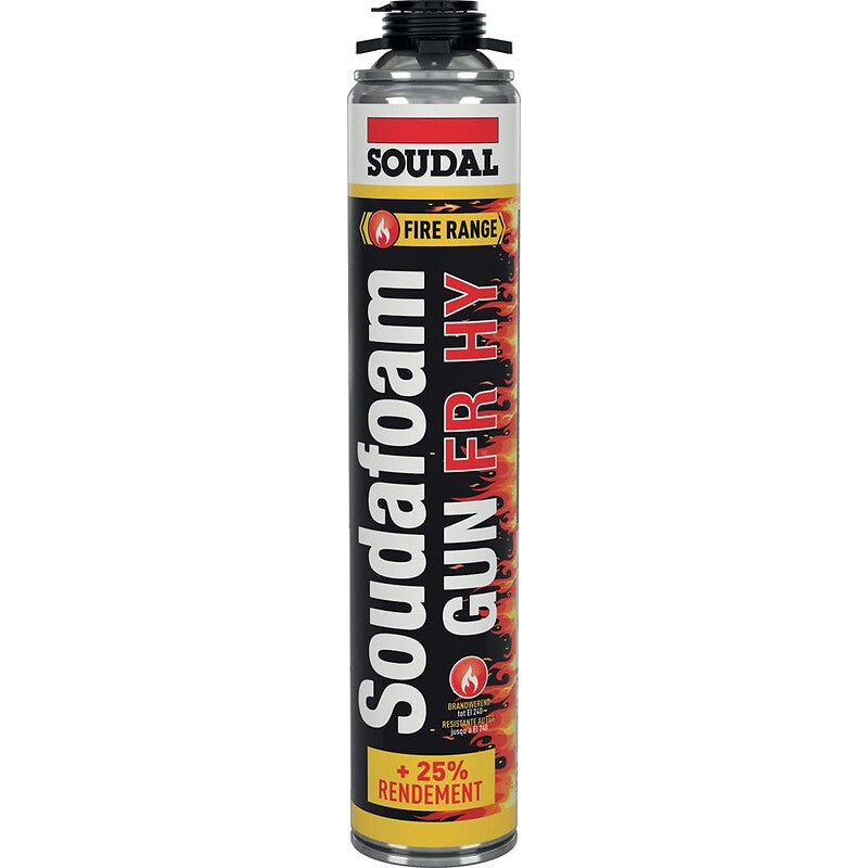 Mousse polyuréthane coupe-feu soudafoam gun fr hy 750ml à visser à haut rendement carton 12 cartouches. disponible abidjan cote d'ivoire.