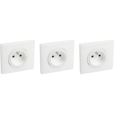 Pack extension 3 prises connectées standard francais celiane blanc réf. disponible abidjan cote d'ivoire.
