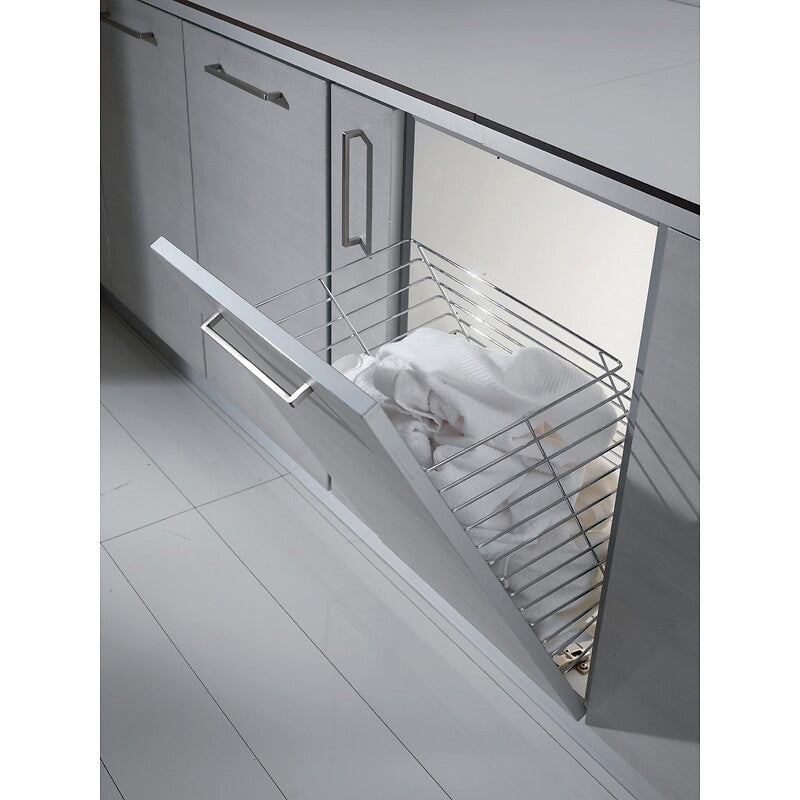 Panier a linge fil chrome 40x30 avec compas pour porte basculante. disponible abidjan cote d'ivoire.