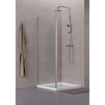 Paroi de douche aterna concerto retour fixe profilé argent brillant verre transparent, 3 tailles dispo. disponible abidjan cote d'ivoire.