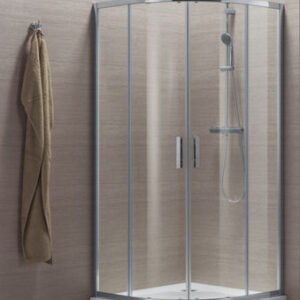 Paroi de douche concerto quart cercle coulissant l 80 x h 195 cm profilé argent brillant verre transparent. disponible abidjan cote d'ivoire.