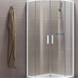 Paroi de douche concerto quart cercle coulissant l 90 x h 195 cm profilé blanc verre transparent. disponible abidjan cote d'ivoire.