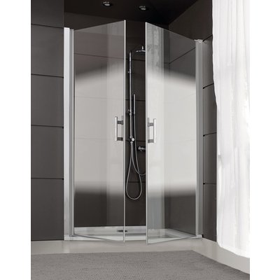Paroi de douche jazz + portes battantes type saloon 100 cm en verre dépoli argent mat réf. disponible abidjan cote d'ivoire.