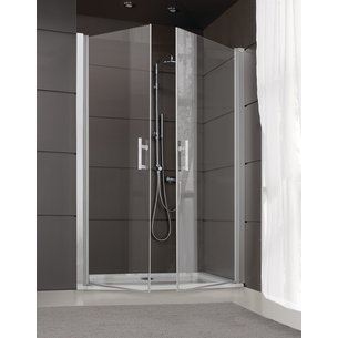 Paroi de douche jazz + portes battantes type saloon 70 cm en verre transparent argent mat réf. disponible abidjan cote d'ivoire.