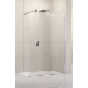 Paroi de douche lunes h 120 cm extensible 117 cm à 118,5 cm, fixe, avec barre de renfort de 70 cm extensible jusqu'à 100 cm, réversible, en verre transparent et profilé silver réf. disponible abidjan cote d'ivoire.