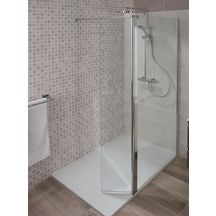 Paroi droite + mobile concerto walk 150 cm, hauteur 2m, verre trempé 6 mm, traité anticalcaire, profilé chromé largeur 1,6cm. disponible abidjan cote d'ivoire.