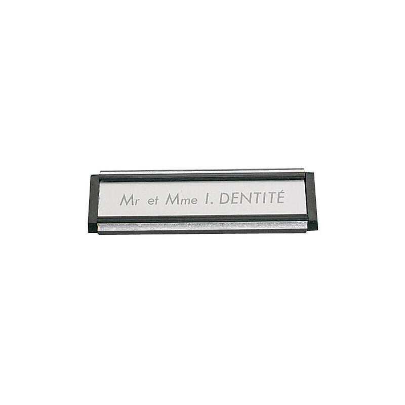 Plaque d'identité pour porte finition noir filet argent. disponible abidjan cote d'ivoire.