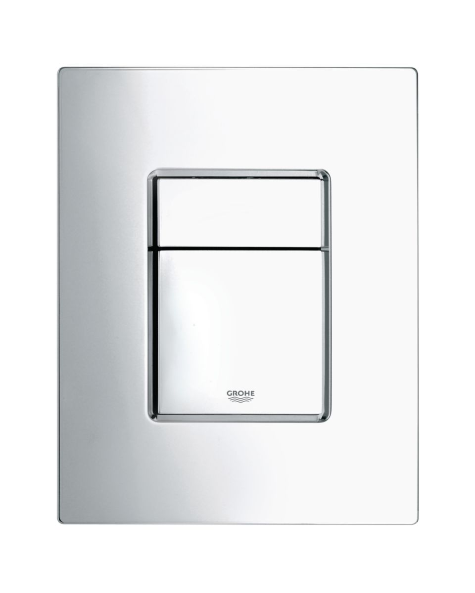 Plaque de commande wc grohe skate cosmopolitan, double touche ou interrompable, pour mécanisme pneumatique av1, montage horizontal ou vertical, 15. disponible abidjan cote d'ivoire.