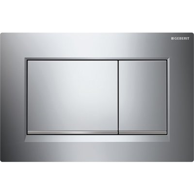 Plaque de déclenchement geberit sigma30 pour rinçage double touche chromé brillant mat brillant réf 115883kh1. disponible abidjan cote d'ivoire.