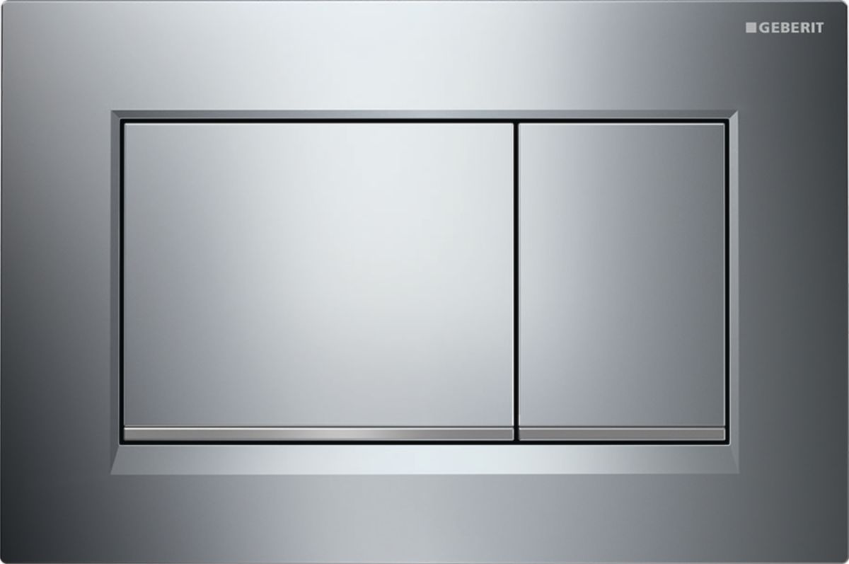 Plaque de déclenchement geberit sigma30 pour rinçage double touche chromé brillant mat brillant réf 115883kh1. disponible abidjan cote d'ivoire.