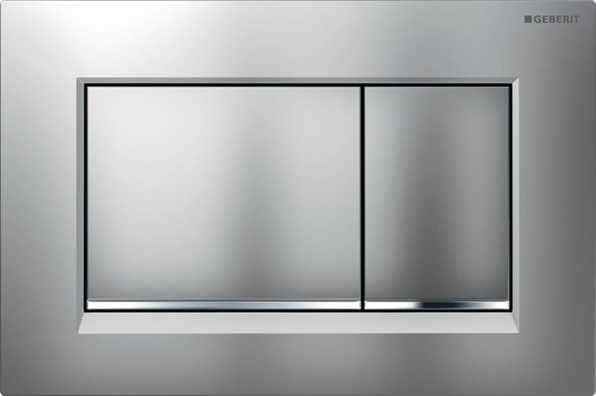 Plaque de déclenchement geberit sigma30 pour rinçage double touche chromé mat brillant mat réf 115883kn1. disponible abidjan cote d'ivoire.