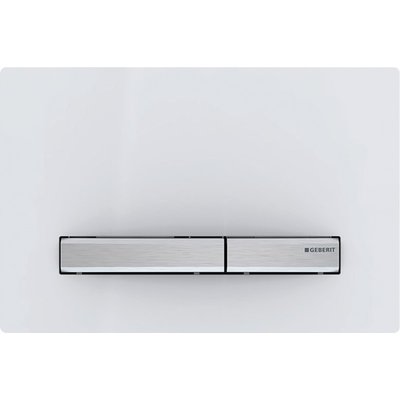 Plaque de déclenchement geberit sigma50 pour rinçage double touche, couleur métallique chrome: chromé, blanche réf. disponible abidjan cote d'ivoire.