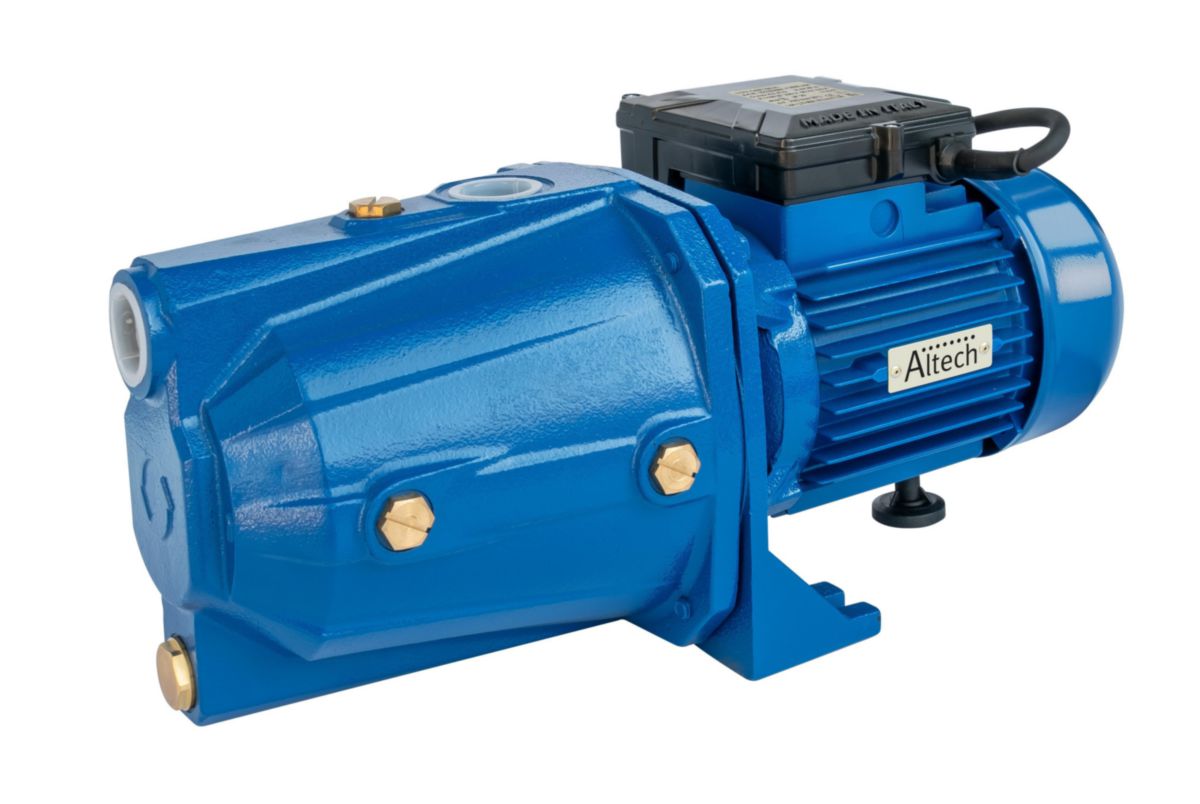 Pompe de surface auto-amorçante jet corps et support en fonte, turbine en inox et diffuseur en plastique. disponible abidjan cote d'ivoire.