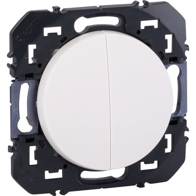 Poussoir dooxie - double - 6a 250v~ - blanc - réf. disponible abidjan cote d'ivoire.