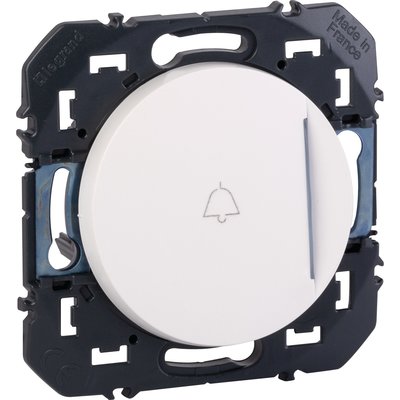 Poussoir simple dooxie - avec voyant lumineux et marquage sonnette - 6a 250v~ - blanc - réf. disponible abidjan cote d'ivoire.