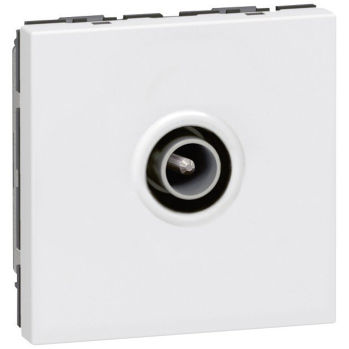 Prise tv - - ø9,52mm mâle - 2 modules - blanc - ref. disponible abidjan cote d'ivoire.