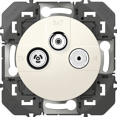 Prise tv/r/sat dooxie - 1 câble - blanc - réf. disponible abidjan cote d'ivoire.