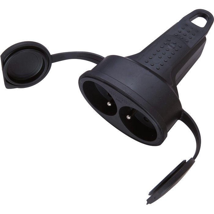 Prolongateur multiprise caout - 2x2p+t - 16 a - anneau de suspension - noir - ref. disponible abidjan cote d'ivoire.