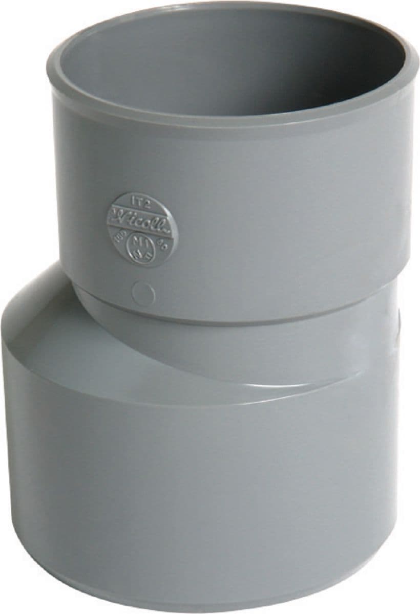 Réduction extérieure excentrée mâle-femelle uix2 - pvc gris - ø 125/100 mm. disponible abidjan cote d'ivoire.