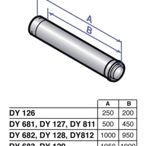Rallonge concentrique alu/pps diamètre 80 / 125 mm longueur 1000 mm dy128 réf. disponible abidjan cote d'ivoire.