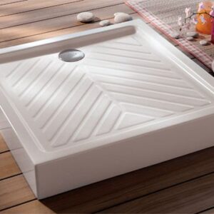 Receveur à poser carré geberit, surélevé, extra-plat prima devient renova 90 x 90 cm, céramique, blanc réf. disponible abidjan cote d'ivoire.