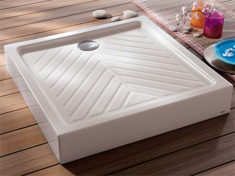 Receveur à poser carré geberit, surélevé, extra-plat prima devient renova 90 x 90 cm, céramique, blanc réf. disponible abidjan cote d'ivoire.