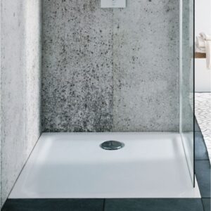 Receveur renova céramique 80 x 80 ultra-plat à poser/à encastrer avec traitement antigliss émaillé 4 côtés traitement antigliss pn 12 de série pour bonde siphoïde de 90 réf. disponible abidjan cote d'ivoire.