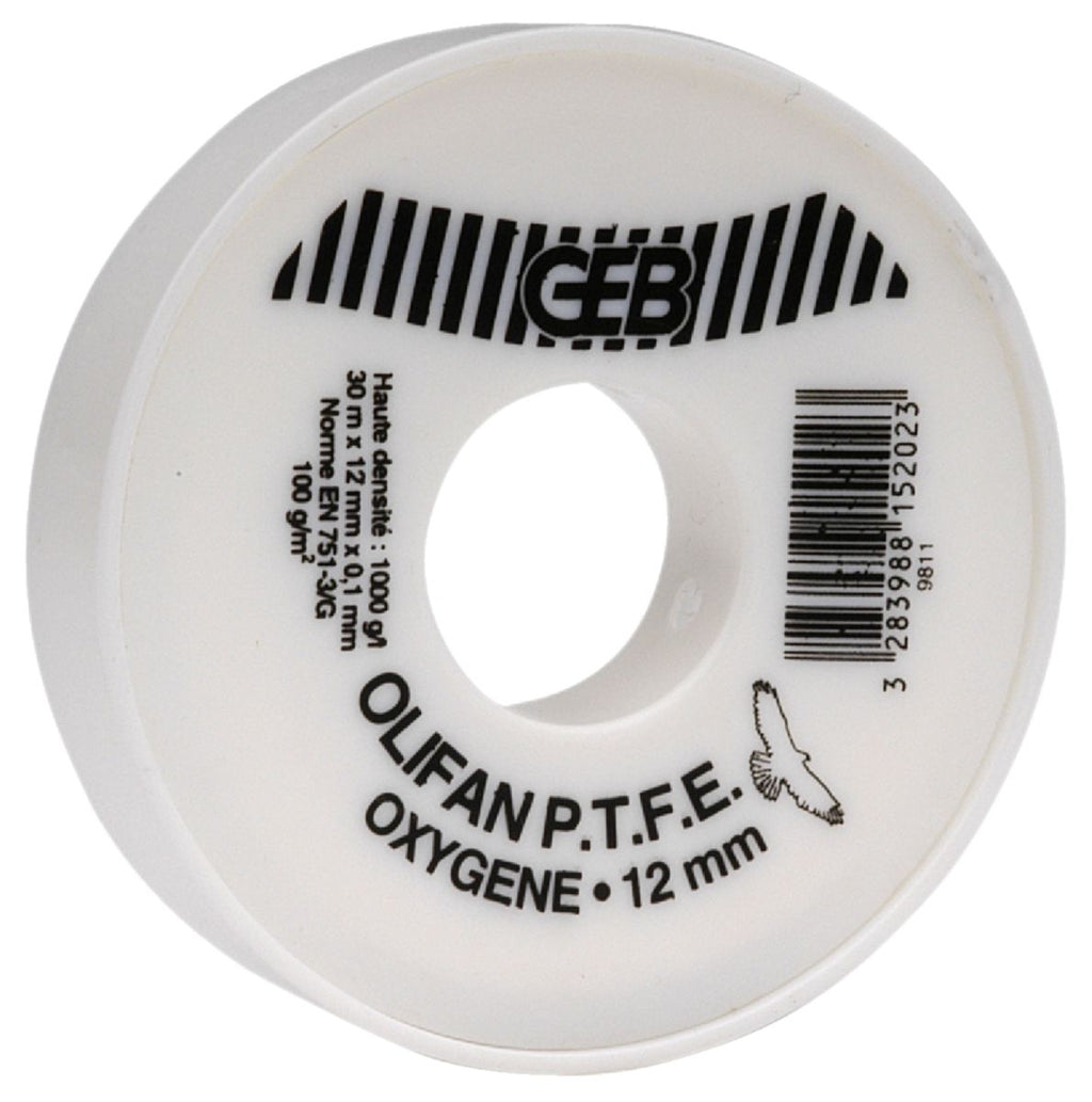 Ruban d'étanchéité olifan ptfe oxygene 12mmx30mx0,1mm réf 815202. disponible abidjan cote d'ivoire.