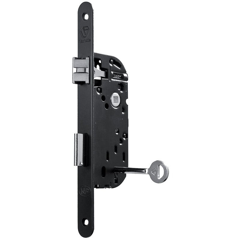 Serrure à larder pêne demi-tour et pêne dormant à gorges axe 40 mm-têtière bouts ronds main droite -d 25. disponible abidjan cote d'ivoire.