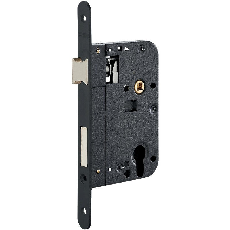 Serrure à larder xl clé i axe 70 têtière bouts ronds coloris noir réversible avec gâche. disponible abidjan cote d'ivoire.