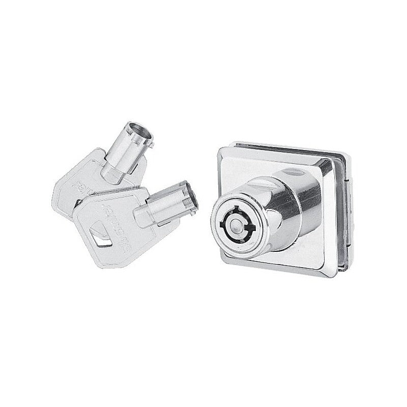 Serrure chromée pour porte à battants en verre d'épaisseur 6 à 8 mm. disponible abidjan cote d'ivoire.