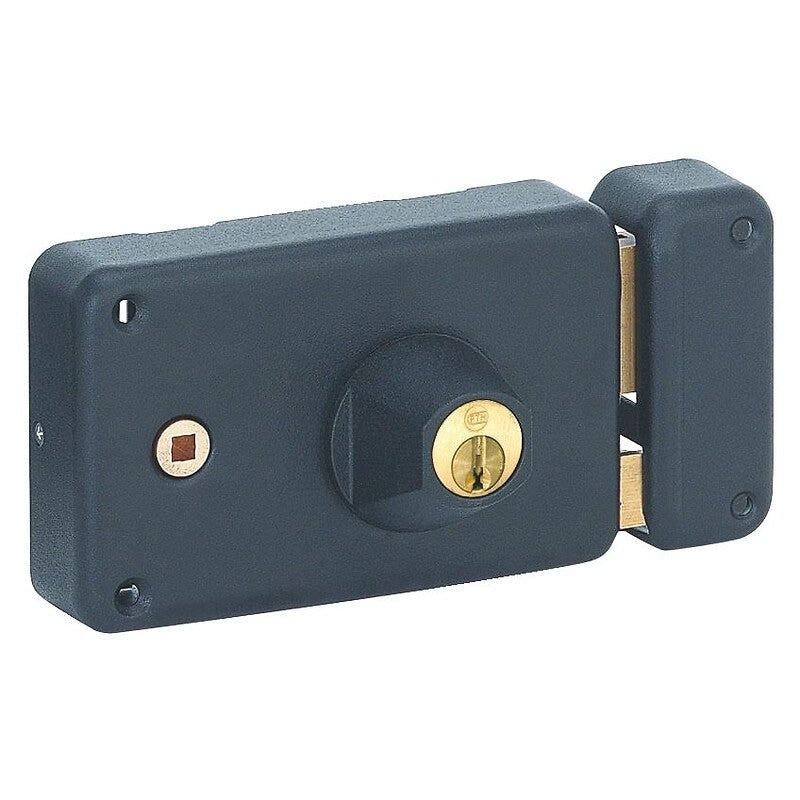 Serrure en applique à cylindre rond horizontale à fouillot gauche. disponible abidjan cote d'ivoire.