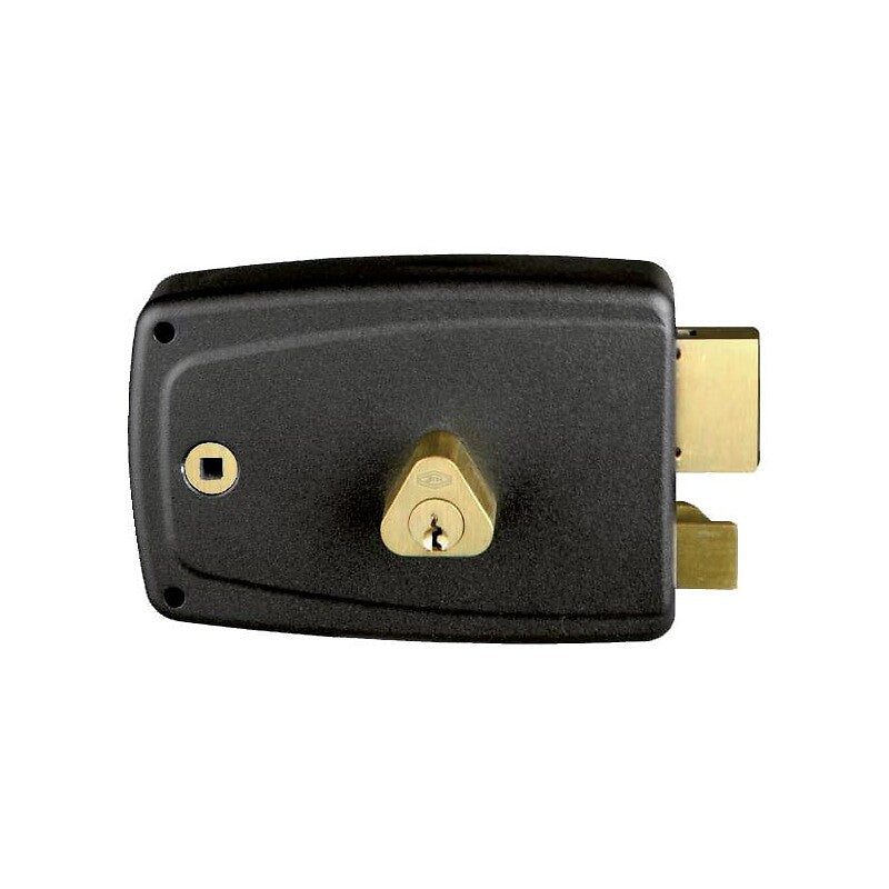 Serrure en applique horizontale à fouillot - pêne dormant et demi-tour - a cylindre rond - match main gauche. disponible abidjan cote d'ivoire.